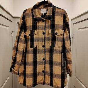 Lucky Brand Plaid Oversized Sacket Shirt Jacket